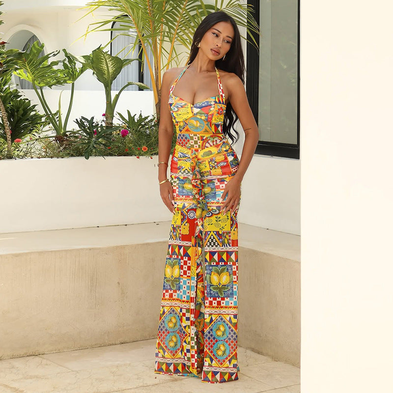 Damen Elegantes Strandkleid mit raffiniertem Rüschendesign und tiefem Schlitz EB