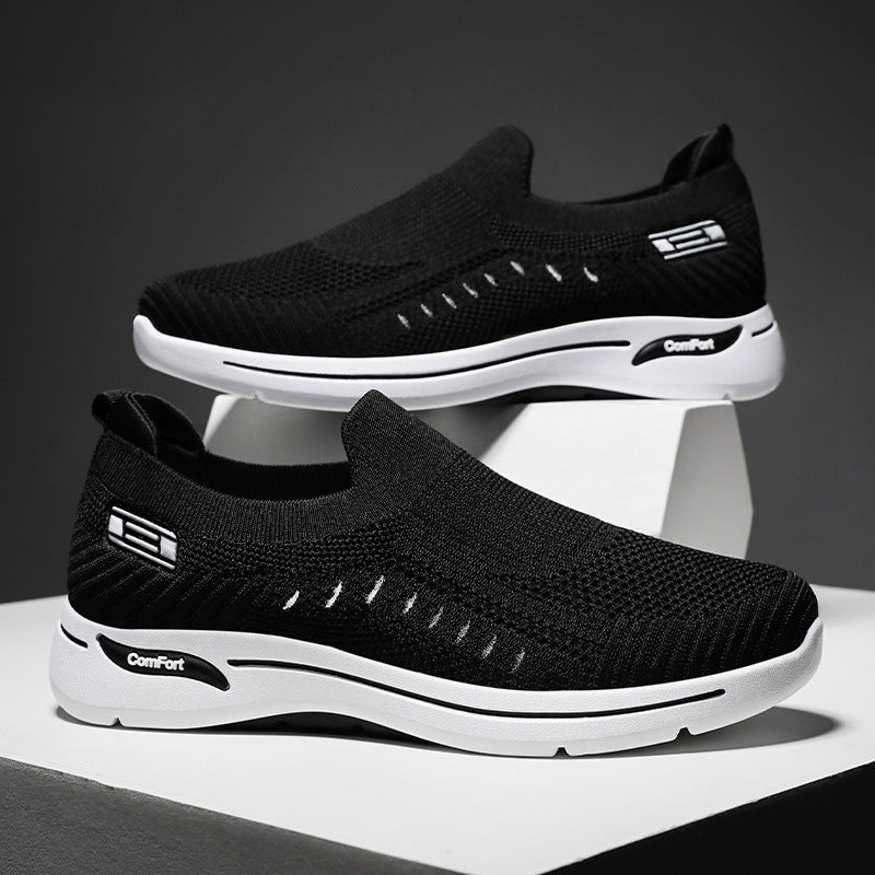 Damen nan ultraleichter gestrickter Slip-On Walking-Sneaker mit nahtlosem Sockenschaft und dämpfender EVA-Comfort-Zwischensohle EB