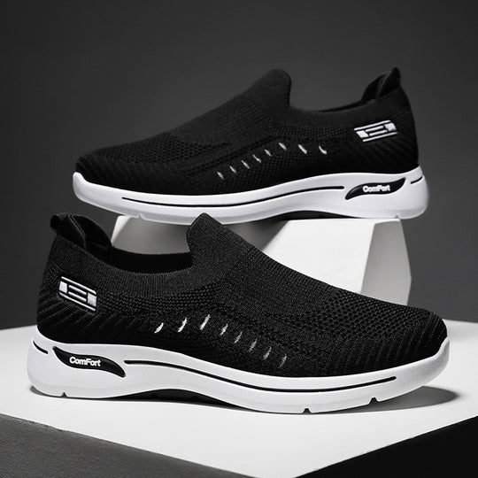 Damen nan ultraleichter gestrickter Slip-On Walking-Sneaker mit nahtlosem Sockenschaft und dämpfender EVA-Comfort-Zwischensohle EB