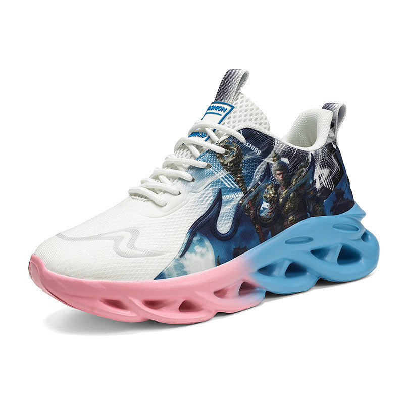 Damen Sportliche Sneaker mit futuristischem Grafikdesign EB