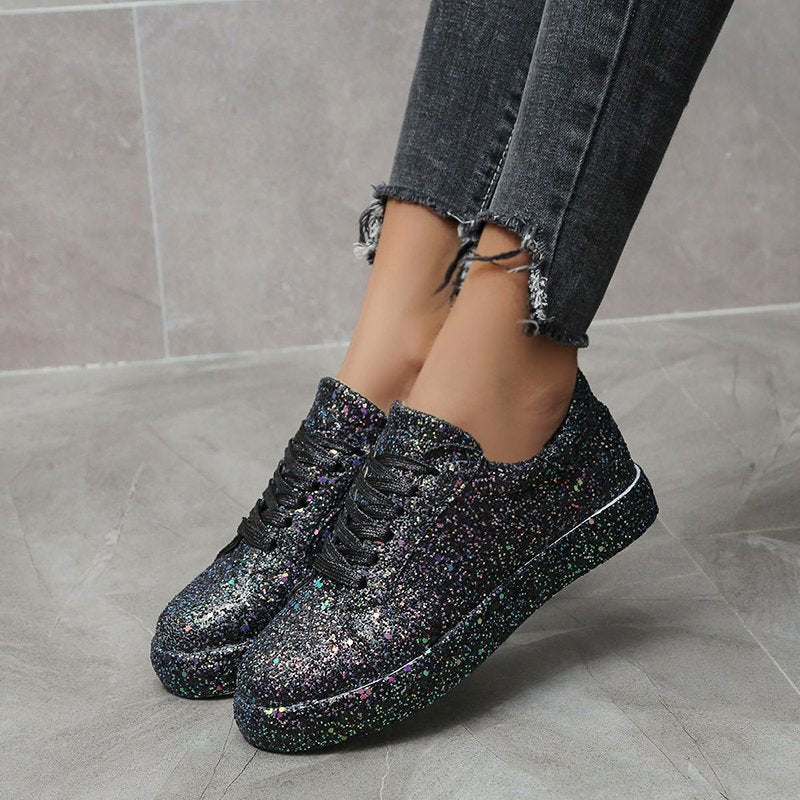 Damen Glitzernde Freizeit-Sneaker mit atmungsaktiver Sohle und rutschfestem Design EB