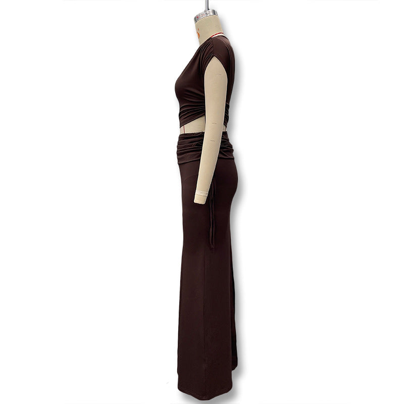 Damen Elegantes und figurbetontes Jumpsuit-Kleid mit asymmetrischem Design EB