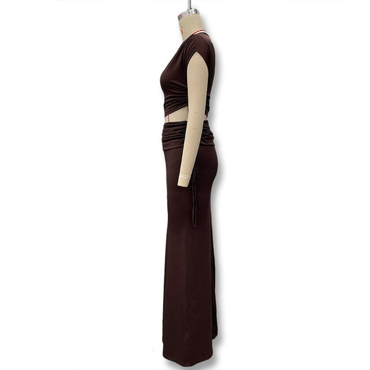 Damen Elegantes und figurbetontes Jumpsuit-Kleid mit asymmetrischem Design EB