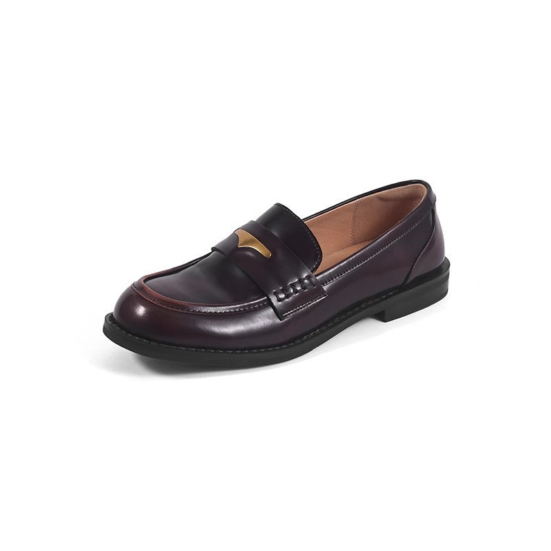 Damen Elegante Loafers aus feinem Leder mit glänzenden Akzenten und gepolstertem Fußbett EB