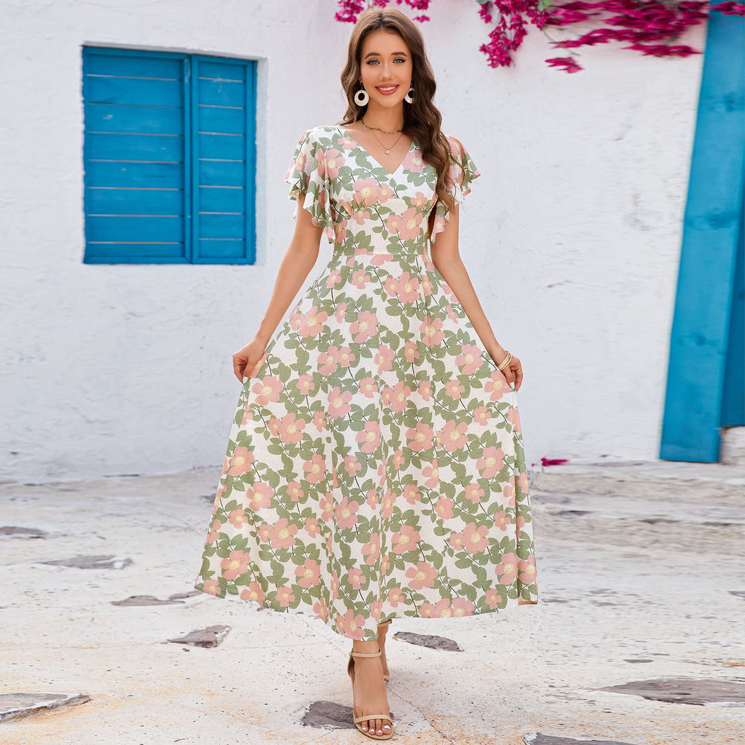 Damen Maxikleid mit Blumenmuster EB