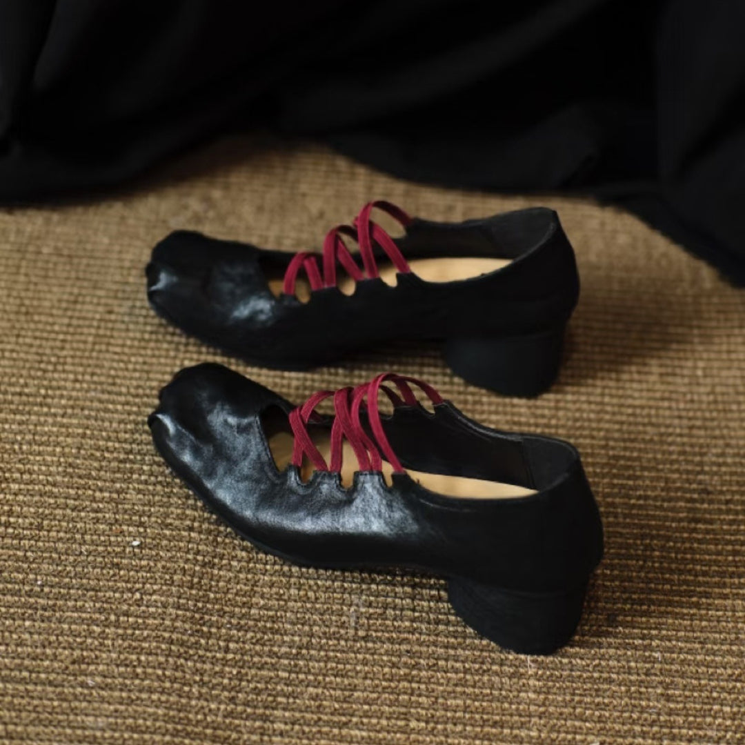 Damen Elegante Schnürschuhe mit ausgefallenem Design und hochkanntiger Zehenpartie EB