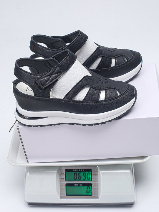 Damen Keilsandalen mit verstellbarem Klettverschluss und orthopädischer Komfortsohle EB