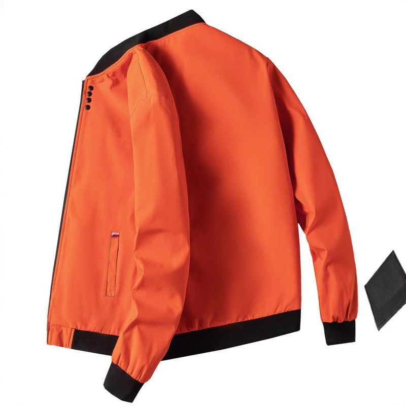 Herren modische Freizeitjacke mit hohem Kragen und seitlichem Reißverschluss EB