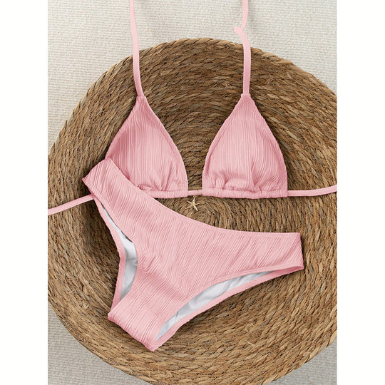 Damen Triangel-Bikini mit feinem Rippendesign EB