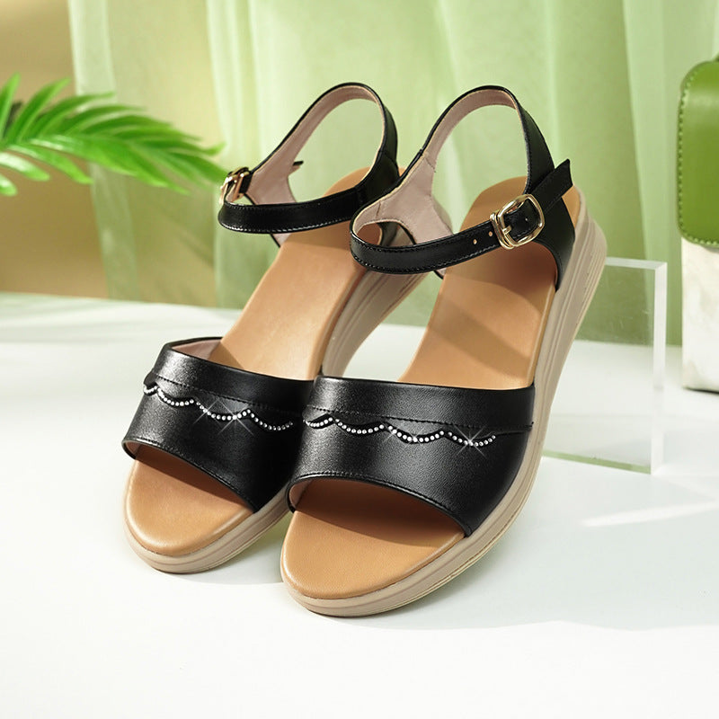 Damen Sandalen mit verstellbarem Riemen und bequemer Luftpolstersohle EB