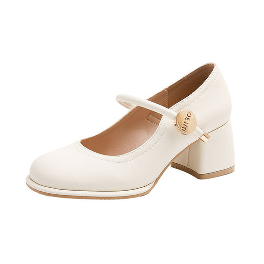 Damen elegante Mary Jane Schuhe mit Blockabsatz EB
