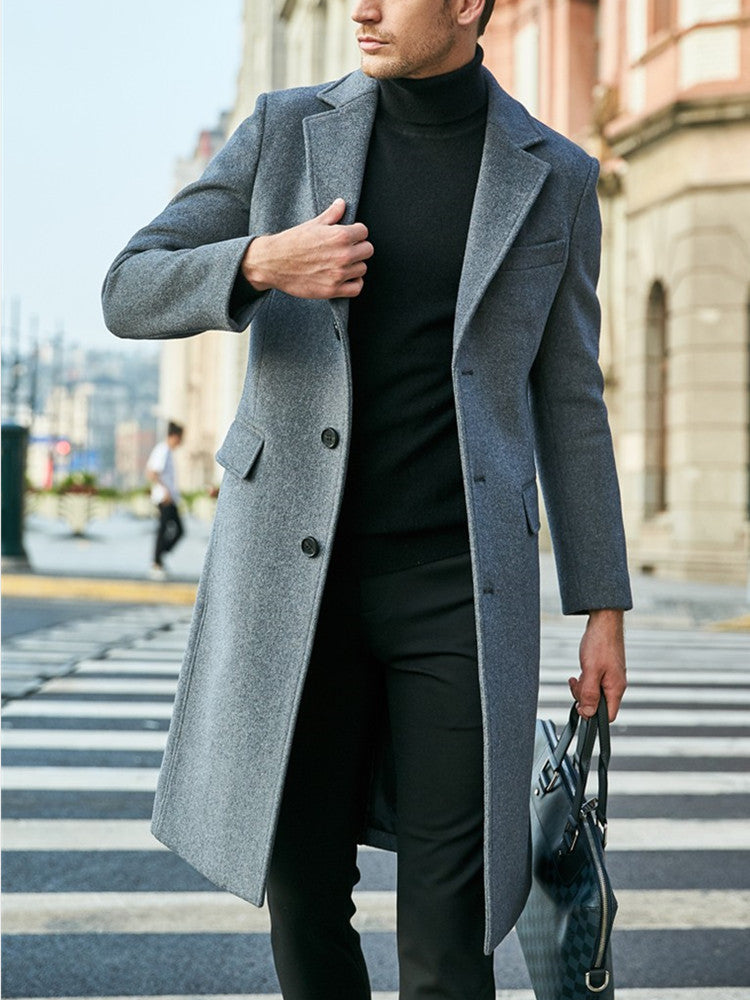 Herren eleganter Übermantel mit schmalem Schnitt und modernen Details EB