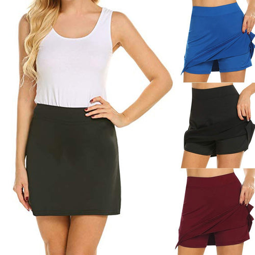 Damen sportlicher Röcke mit integrierter Shorts EB