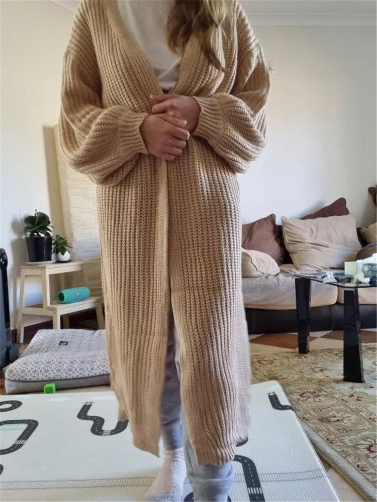 Damen luftiger Strickcardigan mit weit geschnittenen Ärmeln EB