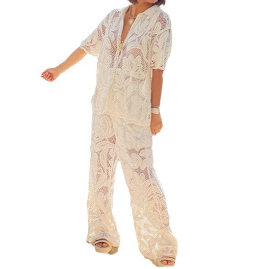 Damen luftiges Häkel-Outfit EB
