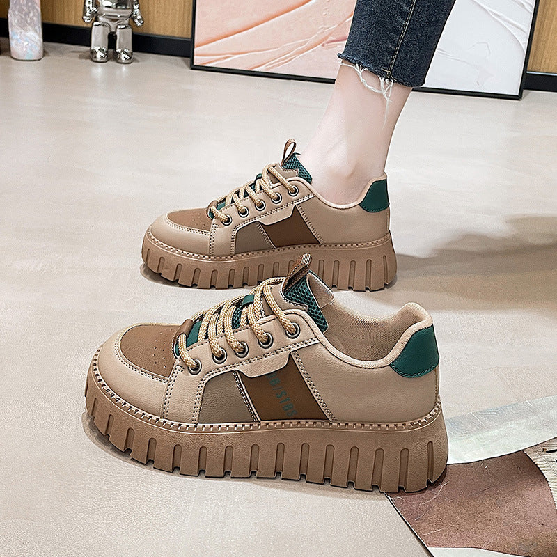Damen modische Sneakers mit extrahohen Profilsohlen und atmungsaktivem Obermaterial EB