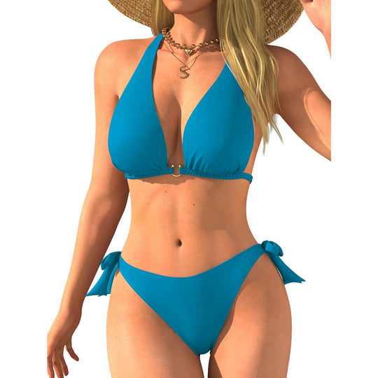 Damen Triangel-Bikini mit Rückenband und sinnlichem V-Ausschnitt EB