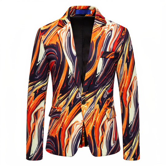 Herren Designer Blazer mit auffälligem Marmor-Muster EB