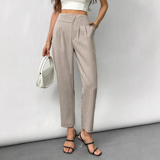 Damen Elegante und modische Anzughose mit Streifen EB
