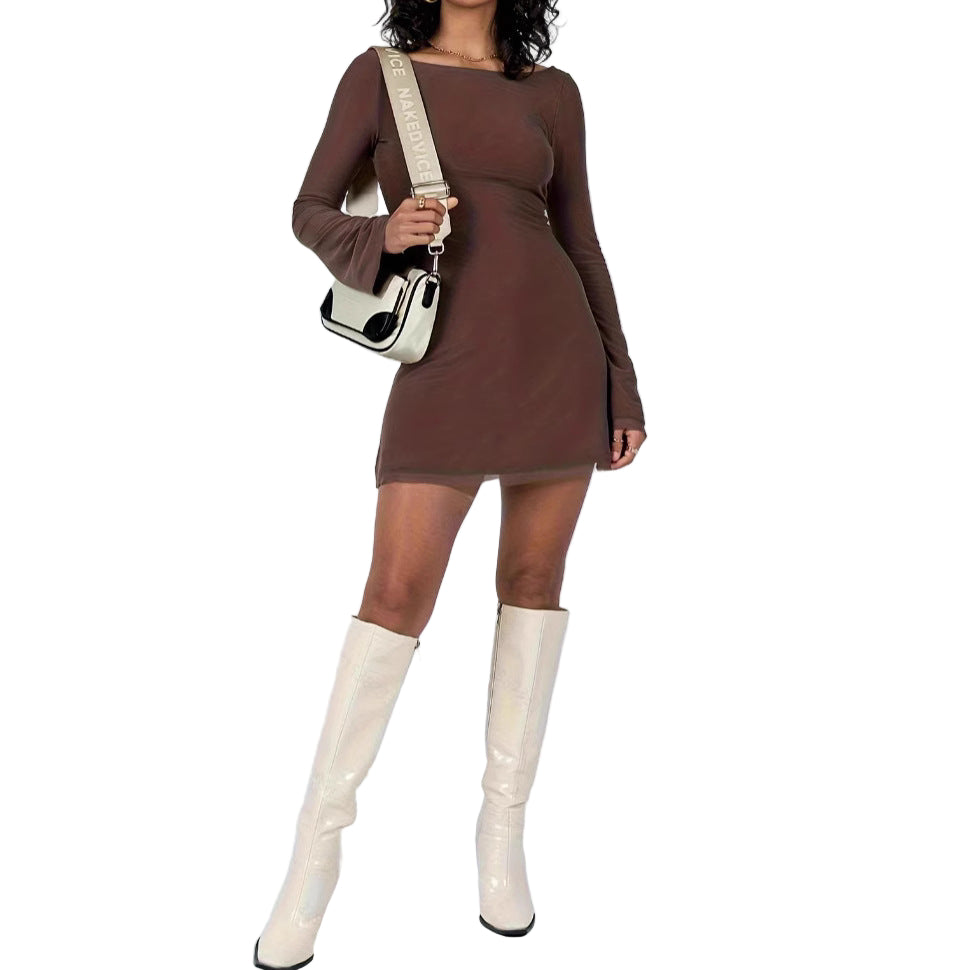 Damen Röhrenkleid mit langen Ärmeln EB