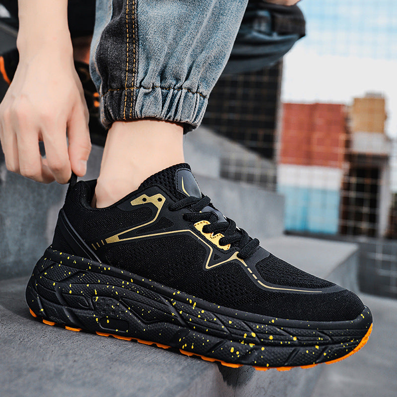 Unisex gedämpfter Plateausneaker mit atmungsaktivem Strickoberteil und gepolsterter Hohlkammersohle EB