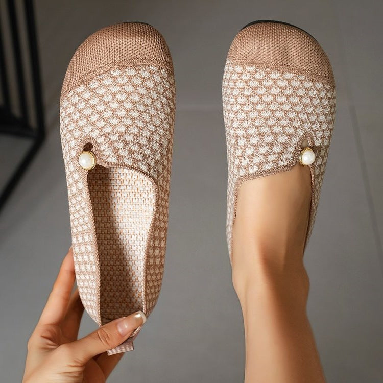 Damen Komfortable Slipper mit modischem Strukturmuster EB