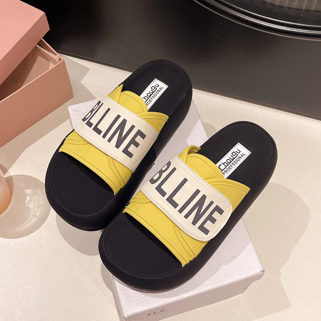 Damen Slide-Sandalen mit breitem, verstellbarem Riemen und rutschfester Sohle EB