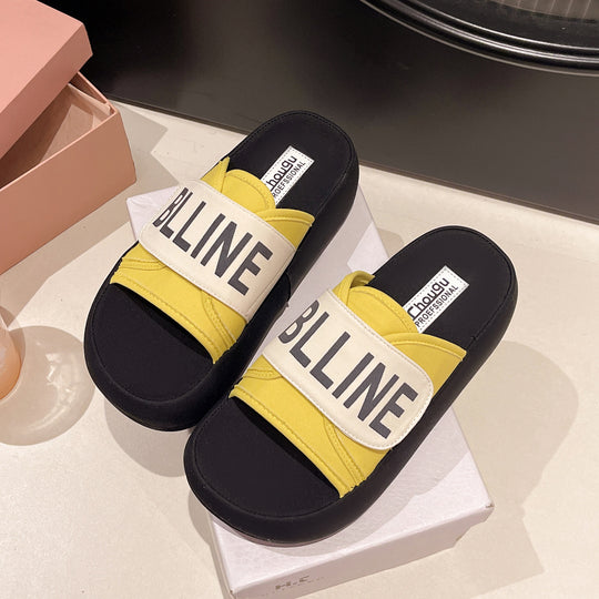 Damen Slide-Sandalen mit breitem, verstellbarem Riemen und rutschfester Sohle EB