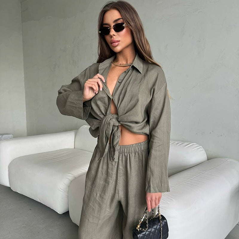 Damen luftiges Loungewear-Set mit weitem Schnitt EB