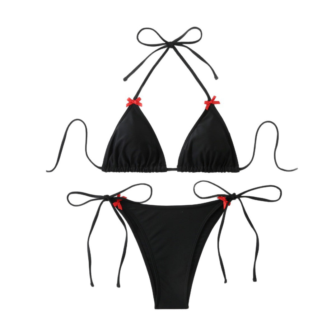 Damen Triangel-Bikini-Set mit verspielten Rüschendetails EB