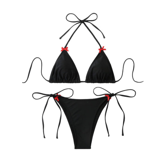 Damen Triangel-Bikini-Set mit verspielten Rüschendetails EB
