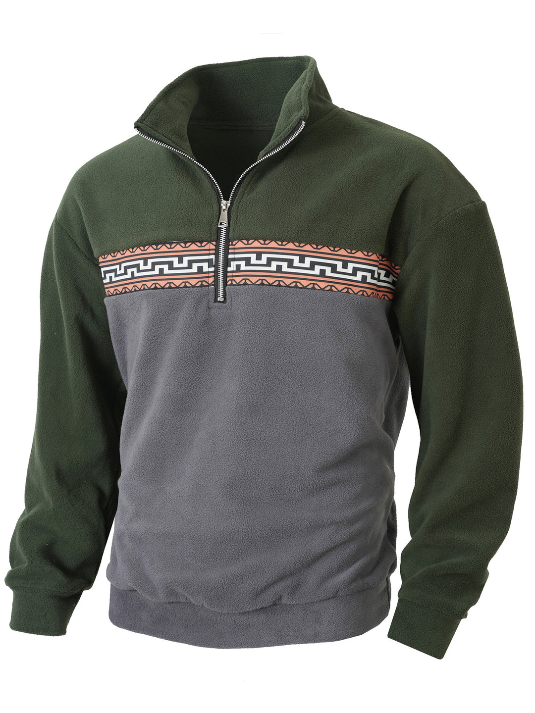 Herren Fleece Pullover mit modischem Stehkragen EB
