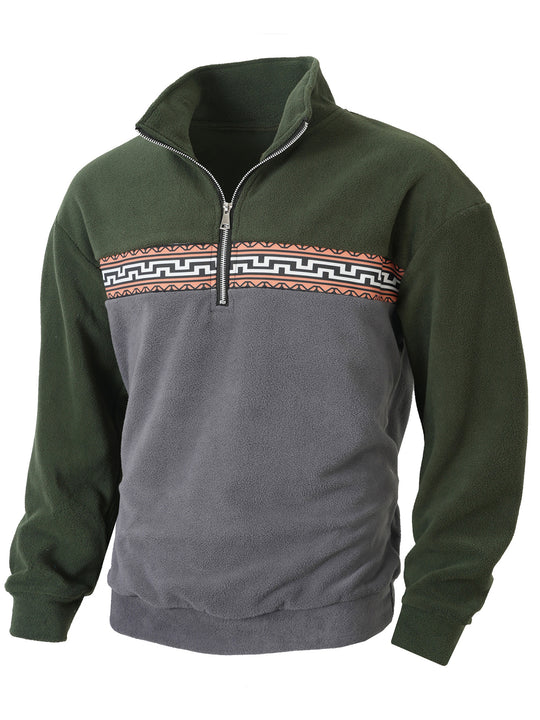 Herren Fleece Pullover mit modischem Stehkragen EB