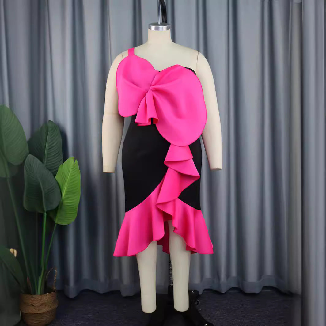 Damen Geschmeidiges Cocktailkleid mit dekorativer Schleifenapplikation EB