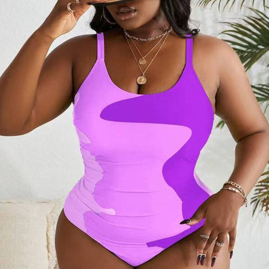 Damen Einteiler Badeanzug mit modernem Camouflage-Design EB