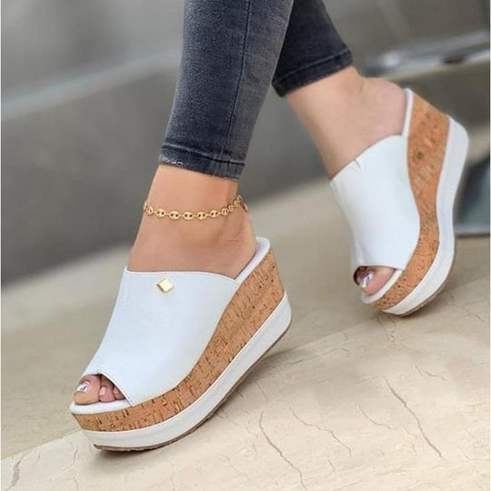 Damen Komfortable Plateausandalen mit offener Zehe EB