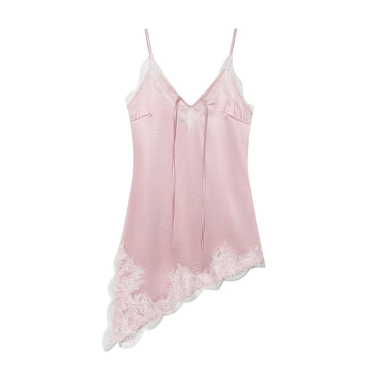 Damen Spitzen-Top mit asymmetrischem Saum und verstellbaren Trägern EB