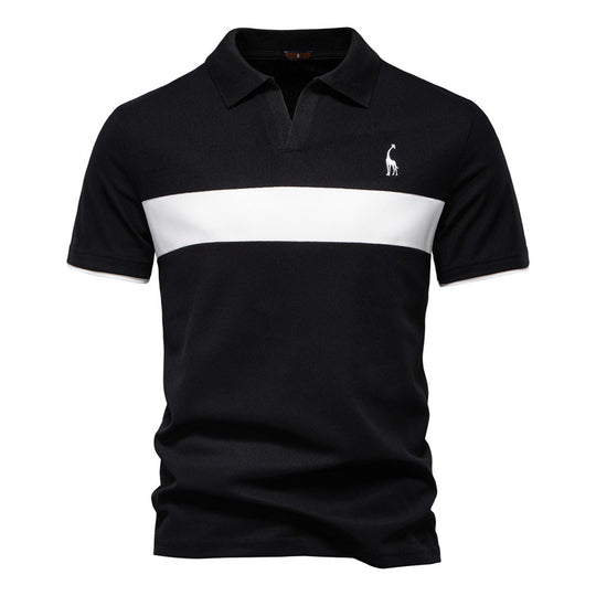 Herren Poloshirt mit modernem Blockdesign und hochwertiger Baumwollmischung EB