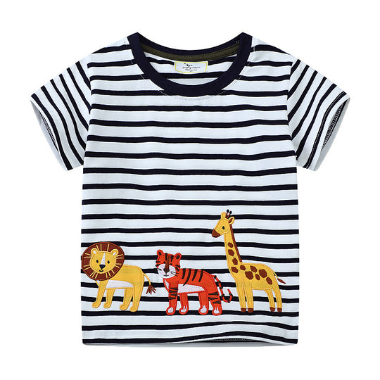 Kinder T-Shirt mit lebendigen Tierapplikationen EB
