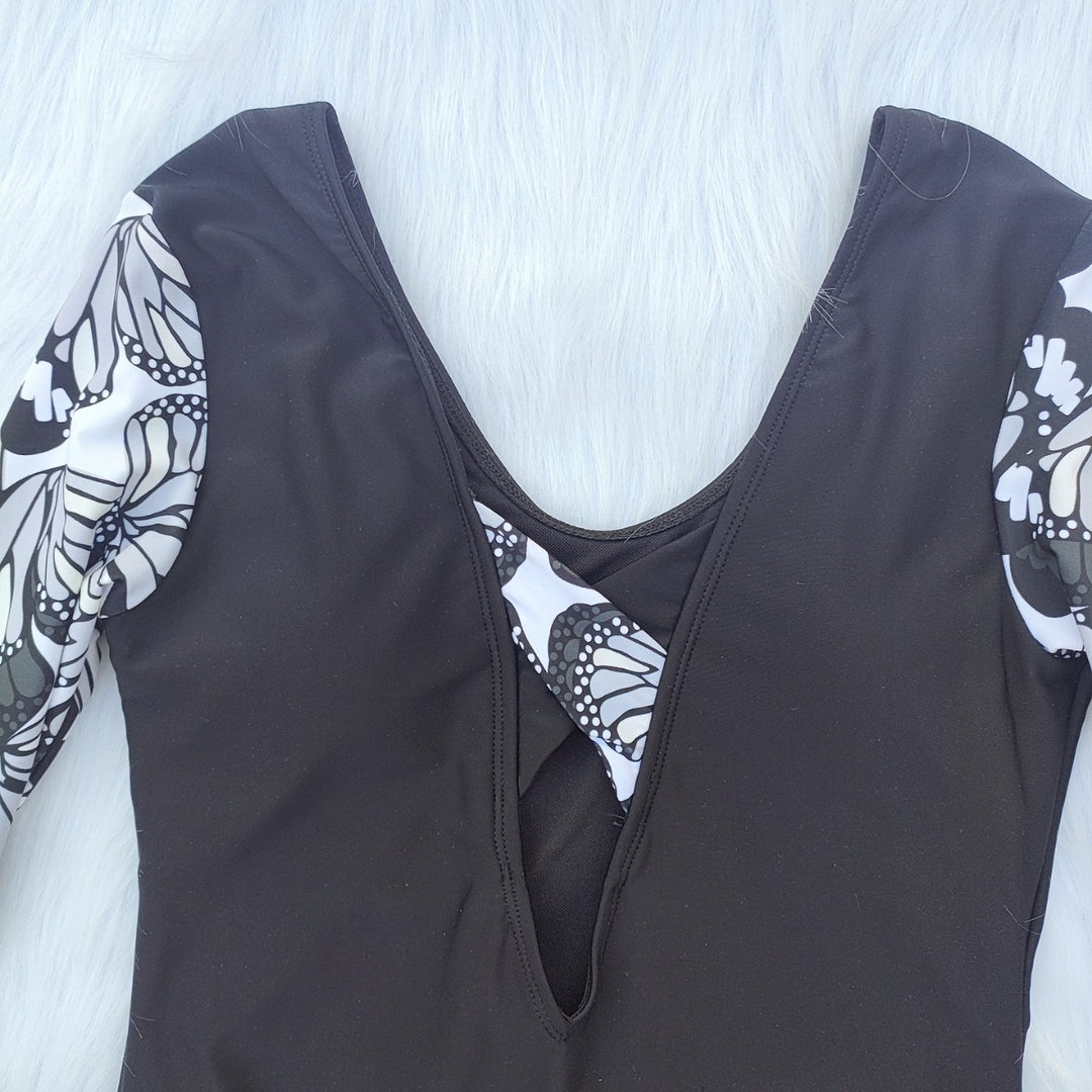Damen Langarm Badeanzug mit modischem Schmetterlingsdesign EB