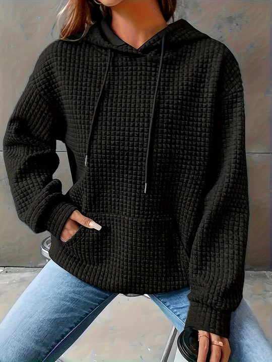 Damen lässiger Kapuzenpullover mit strukturiertem Design EB