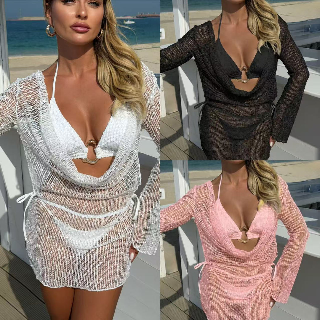 Damen Transparente Badekleid EB