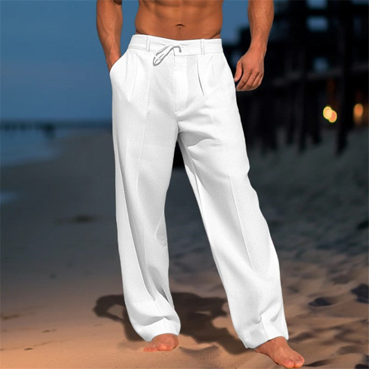 Herren elegante Freizeithose mit legerem Schnitt und verstellbarem Bund EB