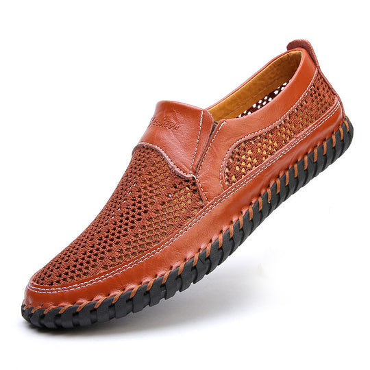 Damen Atmungsaktive Slipper aus weichem Leder mit flexiblem SohlenDesign EB