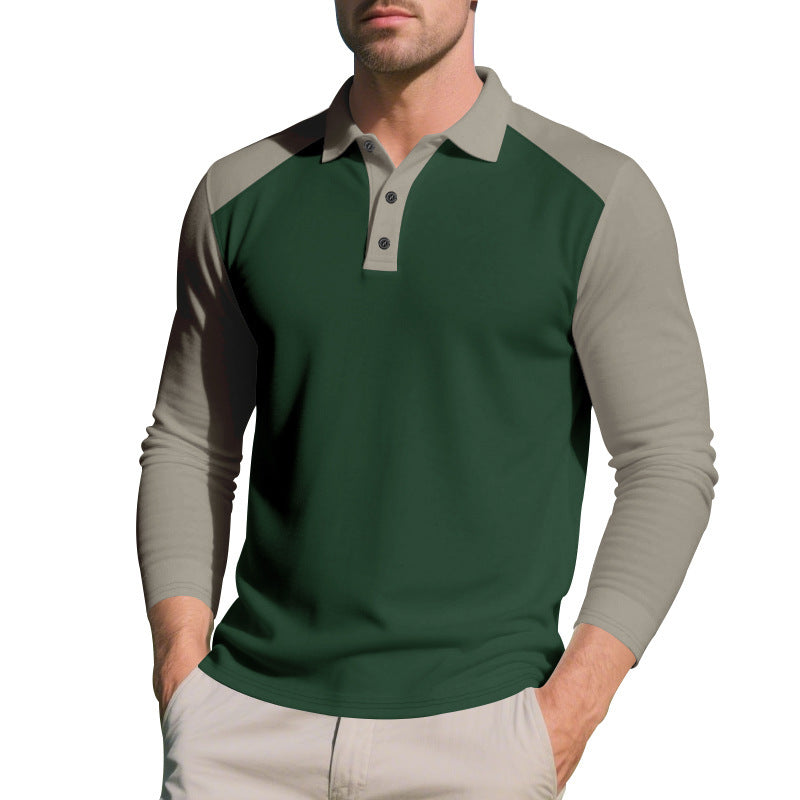 Herren Langarm-Polohemd mit sportlichem Stehkragen und atmungsaktiven Einsätzen EB