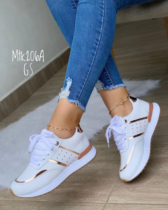 Damen Sportliche Sneakers mit Glitzer-Akzenten EB