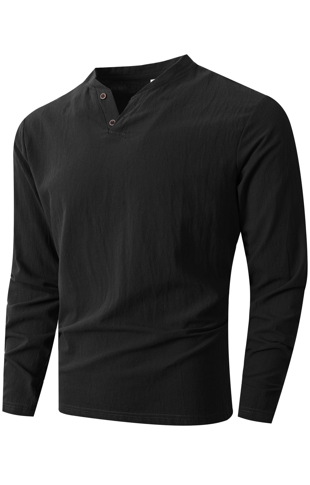 Herren Langarm Shirt mit modischem Henley-Ausschnitt EB