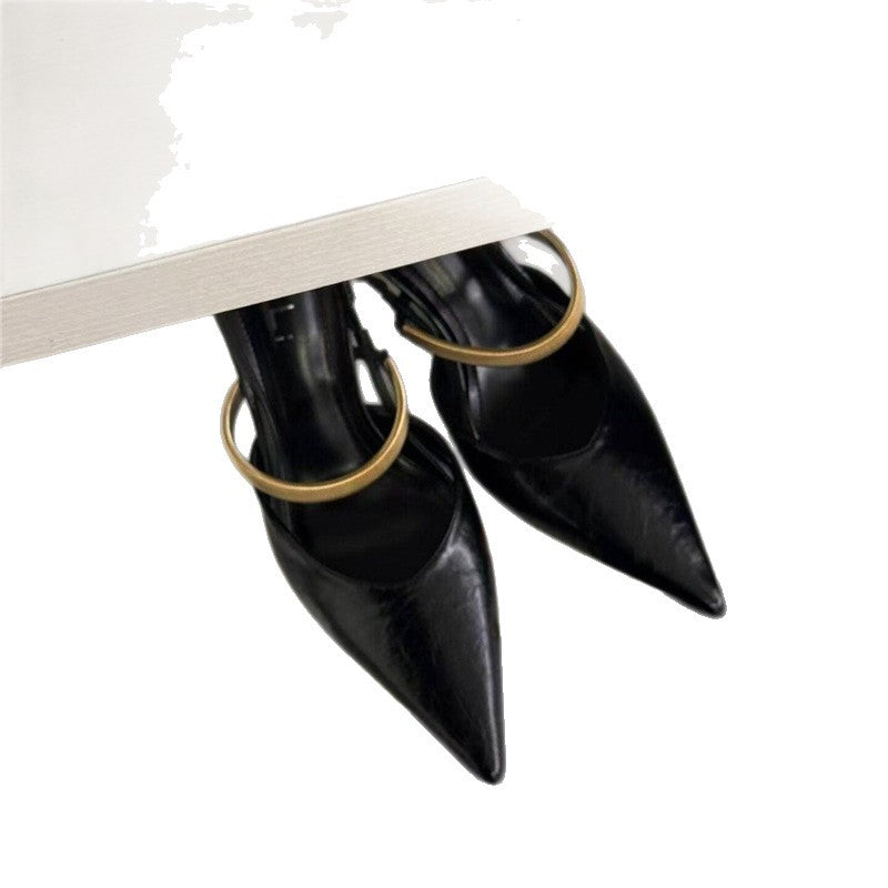 Damen elegante Slingback-Pumps mit goldenen Akzenten EB