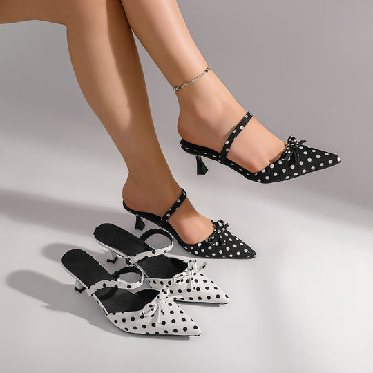 Damen Sling-Pumps mit verspieltem Punkte-Design und elegantem Riemchen EB