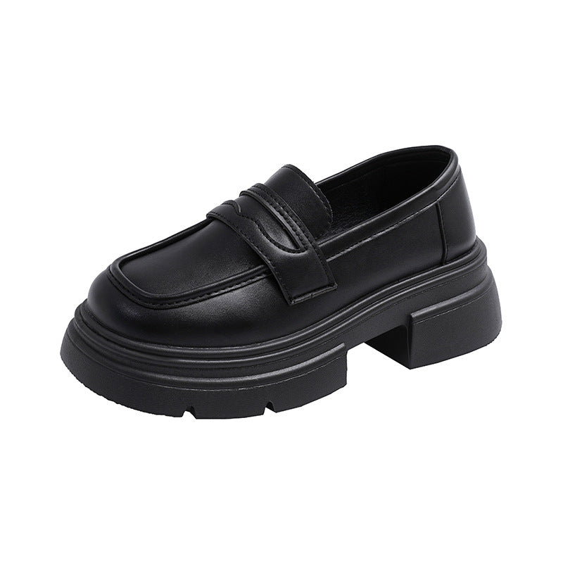 Damen modische Loafers mit robustem Plateau und eleganter Schnalle EB